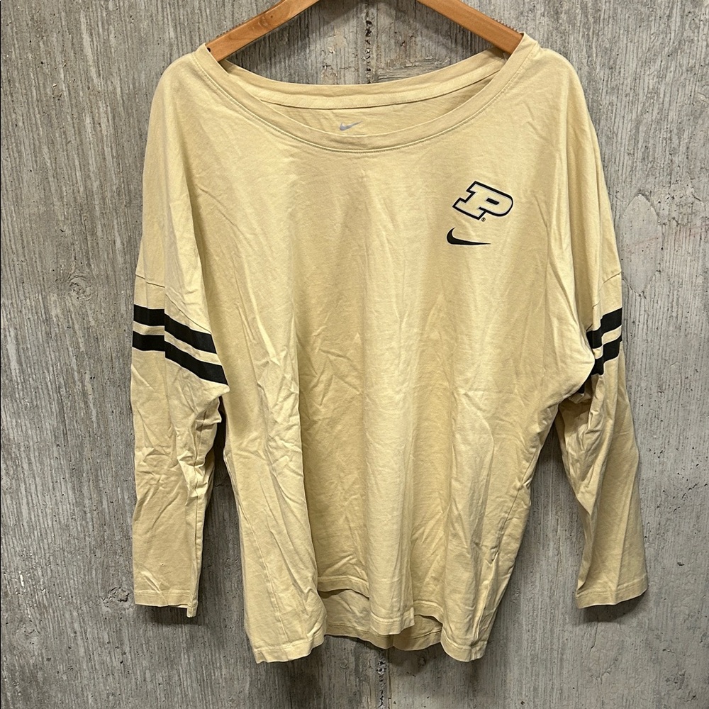 Nike Women’s Purdue University Boilermakers Cream Long Sleeve Black Accents‎ XXL